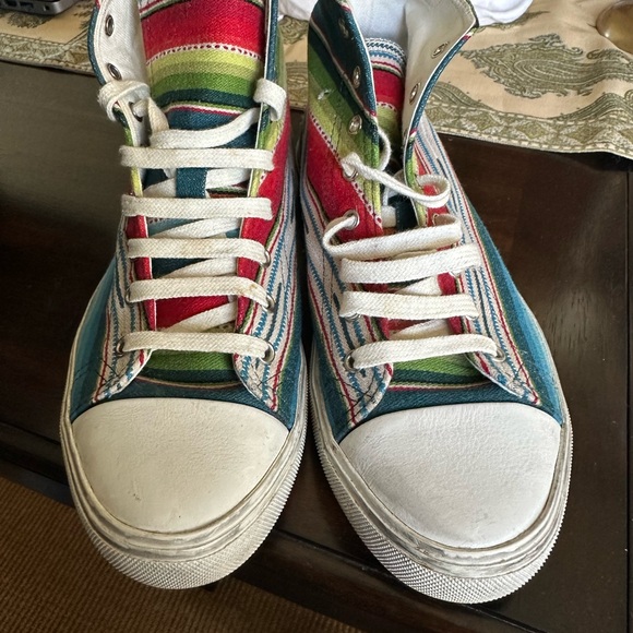 Saint Laurent Mens 'Mexican Jacquard' Bedford High Top Sneakers Size 41 - Picture 9 of 16